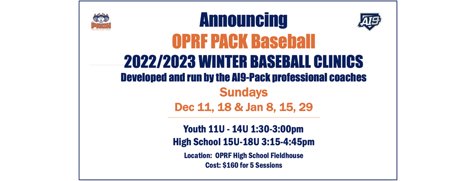 Register for the PACK Winter Baseball Clinic!